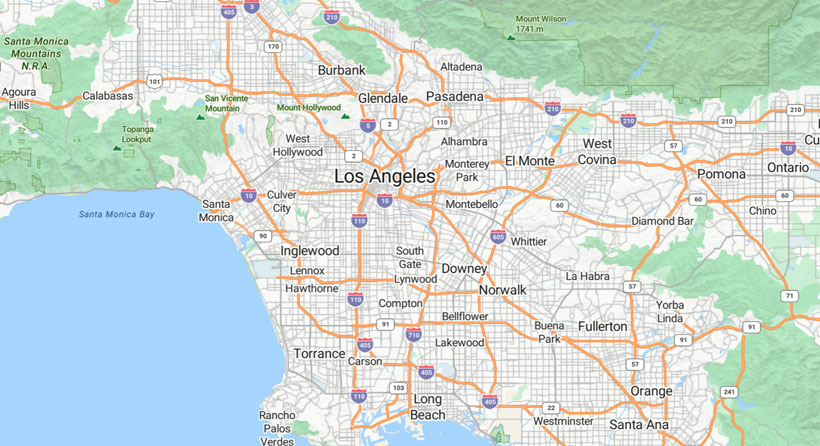 Los Angeles as-built services map