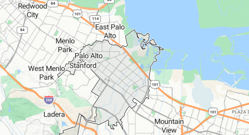 Palo Alto as-built services map