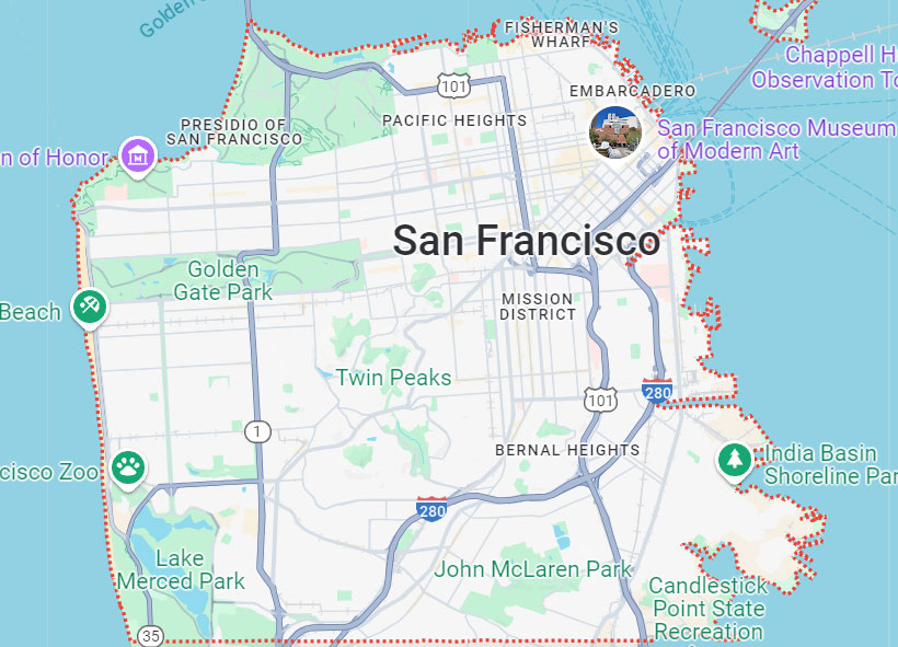 San Francisco as-built services map