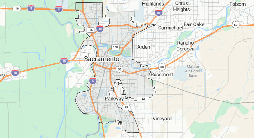 Sacramento as-built services map