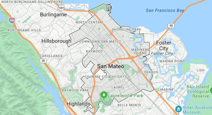 San Mateo as-built services map